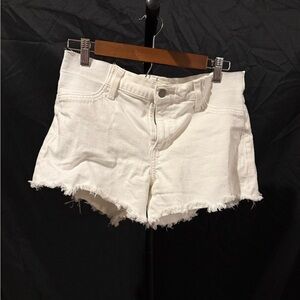 Joe's Jeans White Frayed Hem Jean Maternity Shorts